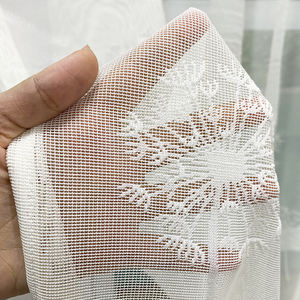 2022 자카드 화이트 거실 칠면조 쉬폰 깎아 지른 얇은 명주 그물 수 놓은 준비 보일 커튼 폴리 에스테르 직물 - Product Image 3