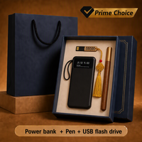 Banque d'alimentation de luxe promotionnelle pour entreprise 10000mAh Stylo Clé USB personnalisée Kits exécutifs personnalisés Cadeau d'entreprise personnalisé
