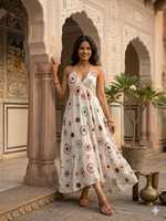 Robe longue bohème dos nu pour femme – Robe longue fluide en rayonne lurex pour les vacances à la plage, style bohème hippie