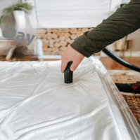 Sac de rangement sous vide carré moderne Q-Cozy Essential avec matériau anti-poussière PA+PE, écologique et portable pour le déménagement et l'emballage