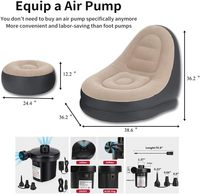Fauteuils gonflables avec repose-pieds et pompe, chaise longue gonflable pliable pour salon intérieur et camping extérieur