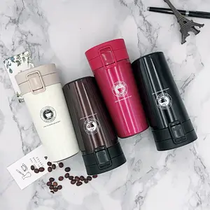 Business jump cover stainless steel coffee cup simple with car thermos cup office water cup can be fixed logo