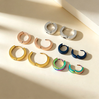 Boucles d'oreilles créoles personnalisées en gros, hypoallergéniques, plaquées or, à clipser, en acier inoxydable