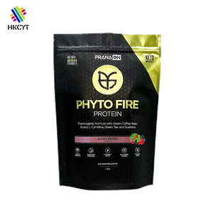 Pochette zippée debout personnalisée pour protéines en poudre, chewing-gum et gelée - Emballage nutritionnel personnalisable, réutilisable et imperméable - Product Image 1