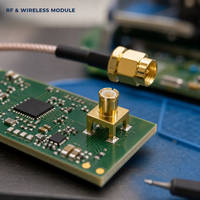 Connecteur PCB Électronique VIEW IS ELECTRONIC Femelle Plaqué Or MCX-KE-9.5 50 Ohm DC-6GHz Boîtier en Laiton Contacts en Bronze Phosphoreux 60V 1.5A