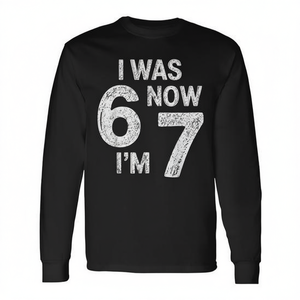 T-shirt à manches longues vintage pour anniversaire de 7 ans, « J'avais 6 ans, maintenant je suis 7 » - Product Image 2