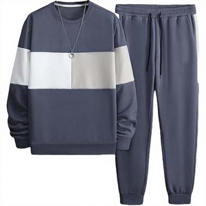 Conjunto Deportivo Unisex de Color Sólido, Sudadera con Cuello Redondo, Pantalones Deportivos, Manga Larga, Ropa Casual de Invierno, 100% Algodón Felpa, Estilo Urbano - Product Image 1
