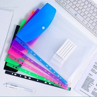 Pochette de classement A4 en PP perforée à 11 trous, porte-documents translucide extensible, organiseur de documents à feuilles mobiles