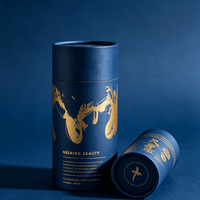 Conteneur en tube de carton de luxe pour les grains de café, l'emballage de flacons de parfum, boîte ronde personnalisée imprimée, écologique