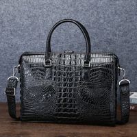 Nouvelle sacoche pour homme à motif crocodile, grande capacité, sac à documents, sac pour ordinateur portable, sac bandoulière pour homme