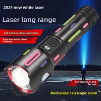 Nouvelle lampe torche LED rechargeable IP55 haute luminosité longue portée ultra-lumineuse pour extérieur, multifonctionnelle avec affichage numérique blanc