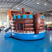 Kastil Tiup Kapal Bajak Laut Tema Bajak Laut Langsung dari Pabrik, Perosotan Bouncy untuk Bisnis Sewa Pesta