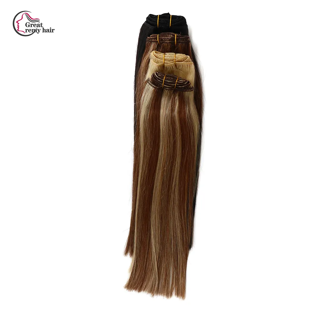 hair extension remy hair clip in 100% human hair extensions