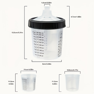 Vasos <span class=keywords><strong>de</strong></span> Plástico Desechables <span class=keywords><strong>de</strong></span> Alta Calidad <span class=keywords><strong>de</strong></span> 600 ml <span class=keywords><strong>para</strong></span> Pintura en Aerosol con Filtro <span class=keywords><strong>de</strong></span> 125 micras y 190 micras <span class=keywords><strong>para</strong></span> Repintado Automotriz - Product Image 2