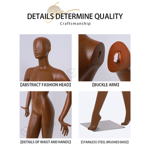 Mannequins de vitrine pour <span class=keywords><strong>magasin</strong></span> de vêtements, ensemble féminin marron corps entier, posture assise élégante et haut de gamme - Product Image 5