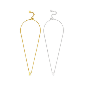 Collana con Lettera D in Acciaio Inossidabile, Catena Placcata Oro, Gioielli Unisex Classici, Confezione da 6 in 12 Pezzi - Product Image 2