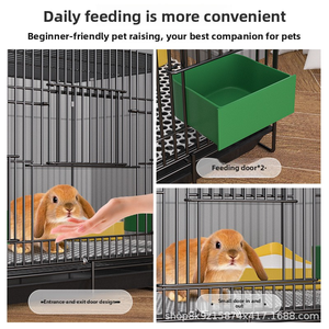 Grande chambre double Cage à canari en fer massif Cage à oiseaux écologique avec surface brillante pour petits animaux de compagnie - Product Image 4
