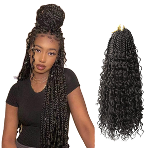 Bán Buôn Afro Niềm Đam Mê Twist Mở Rộng Pre-Xoắn Crochet Bện Dợn Sóng Boho Bom Crochet Nhiệt Độ Cao Sợi Sang Trọng Sợi - Product Image 2