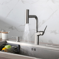 Robinet de cuisine extractible en acier inoxydable 304, robinet de lavabo extractible sans plomb 316, vente chaude sur TikTok, robinet cascade poisson volant