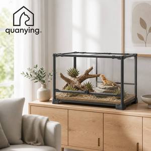 Terrarium en verre moderne et écologique pour reptiles, anti-évasion, empilable, pour <span class=keywords><strong>Dragon</strong></span> barbu, Python boule, Gecko léopard, Serpent maïs - Vente en gros - Product Image 1