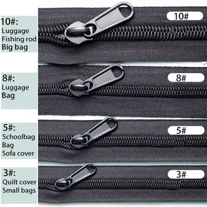 2024 Hot Sale All Size Non Lock Zipper Head Nylon Zipper Pulls And Slider For Bag Wallet Luggage Accessory