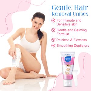 Crème Dépilatoire <span class=keywords><strong>ALIVER</strong></span> sous Marque Blanche pour Peau Douce, Corps Entier et Visage, Crème Épilatoire Naturelle Permanente pour Hommes et Femmes - Product Image 2