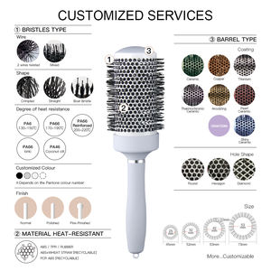 Cepillo para Cabello Rizado Resistente al Calor con Cerdas de PA46, Cuerpo de Aluminio, Diseño Antiencrespamiento, Mango de Cerámica Antideslizante - Product Image 2