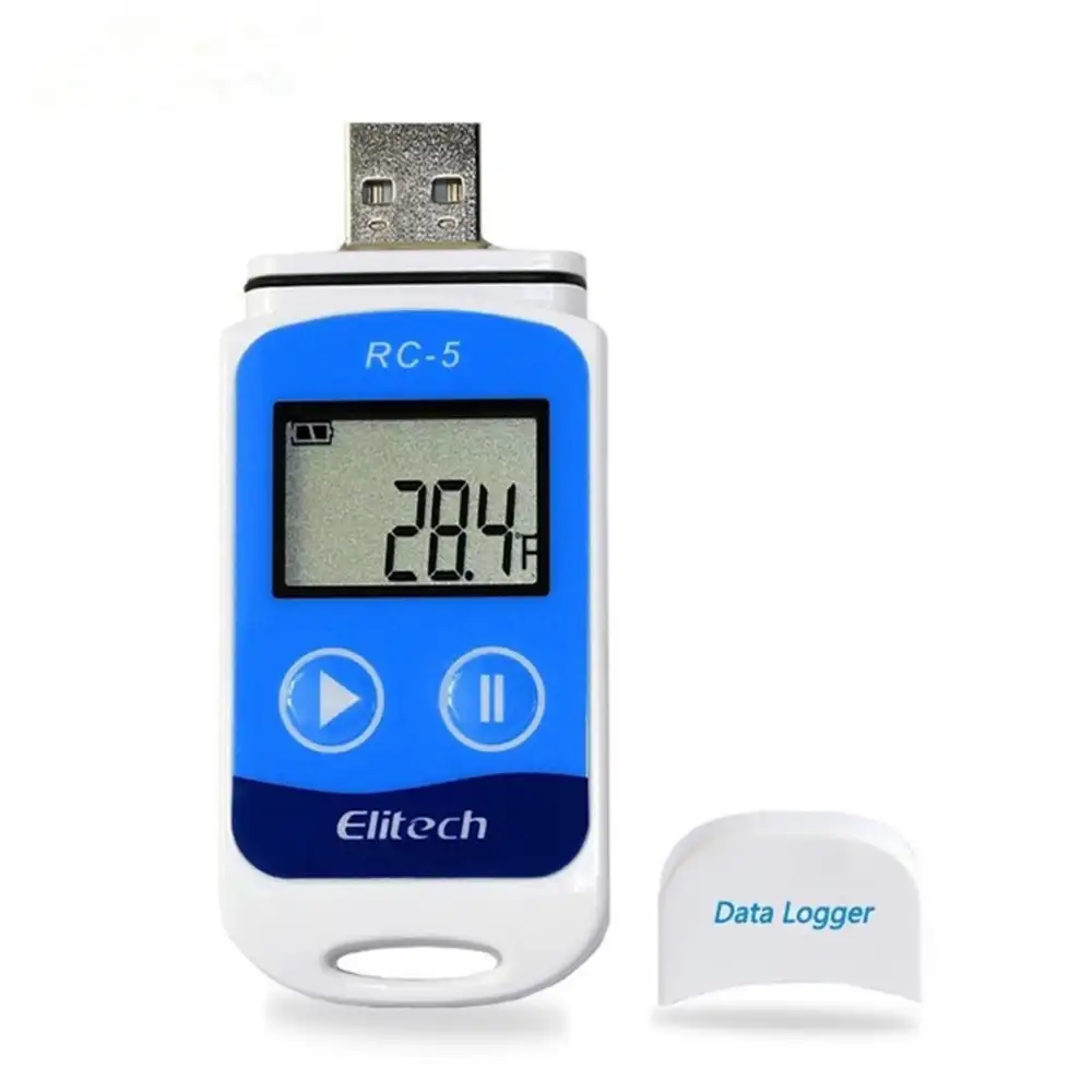 Elitech USB 단일 사용 온도 데이터 로거 측정 범위-30C ~ + 70C LCD 디스플레이