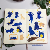Feuille d'autocollants personnalisés, durables, recyclables, imprimés avec des dessins animés, découpés sur mesure, cadeaux promotionnels