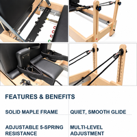 Machine de Pilates Reformer en Bois d'Érable Commerciale - Équipement de Studio de Pilates Réglable et Durable, Avantages pour la Santé, Garantie de 5 Ans
