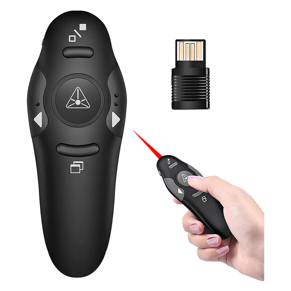 Pensil Laser Remote Kontrol 2.4 GHz, Pena Laser Remote Kontrol, Poin Power Point USB, Penunjuk Laser Merah, Remote Kontrol Nirkabel