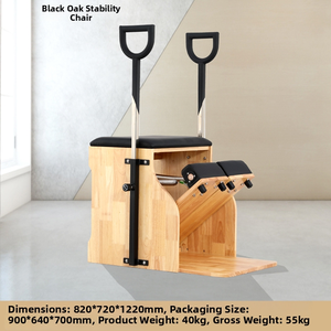 Silla <span class=keywords><strong>de</strong></span> Pilates <span class=keywords><strong>de</strong></span> Roble <span class=keywords><strong>de</strong></span> Alta Calidad con Asas Ecológicas Estables, Máquina Reformer Combinada para Ejercicio, Fitness, Yoga y Entrenamiento en Casa o Estudio - Product Image 2