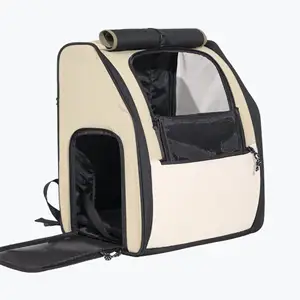 MOFESIPI Carrier for Cat Large Space Pet Backpack for Cat Up To 8kg Ventilated Design Foldable Pet Carrier for Travel Hiking