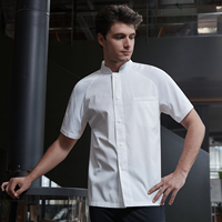 Veste de chef unisexe en mélange coton-polyester avec logo personnalisé et impression numérique pour restaurants et bars