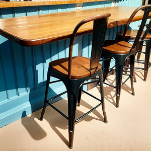 بار منضدة مقعد معدني متعدد الاستخدامات بتصميم عصري متعدد الاستخدامات من كلوريد البولي فينيل للمطاعم لتناول الطعام - Product Image 3