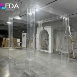 LEDA Oem <b>Wedding</b> Clear Acrylic Backdrop <b>Frame</b> Square Mandap Arch <b>Wedding</b> Backdrop Stand Chuppah - Product Image 5