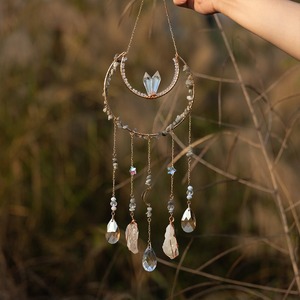 Crystal Moon Suncatchers for Window Hanging Natural Healing Stones Sun Catcher <strong>Rainbow</strong> <strong>Maker</strong> Gifts Decor for Home Garden - Product Image 3