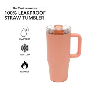 2026 Luxury 20oz Tumbler with Handle Wholesale Custom Logo Stainless Steel Vacuum Insulated Travel Mug Car <b>Coffee</b> Cup with Straw - Product Image 1