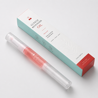 Boîte d'emballage fine à double rabat en carton plié en papier écologique personnalisé pour stylo à huile pour cuticules, produits cosmétiques et de beauté