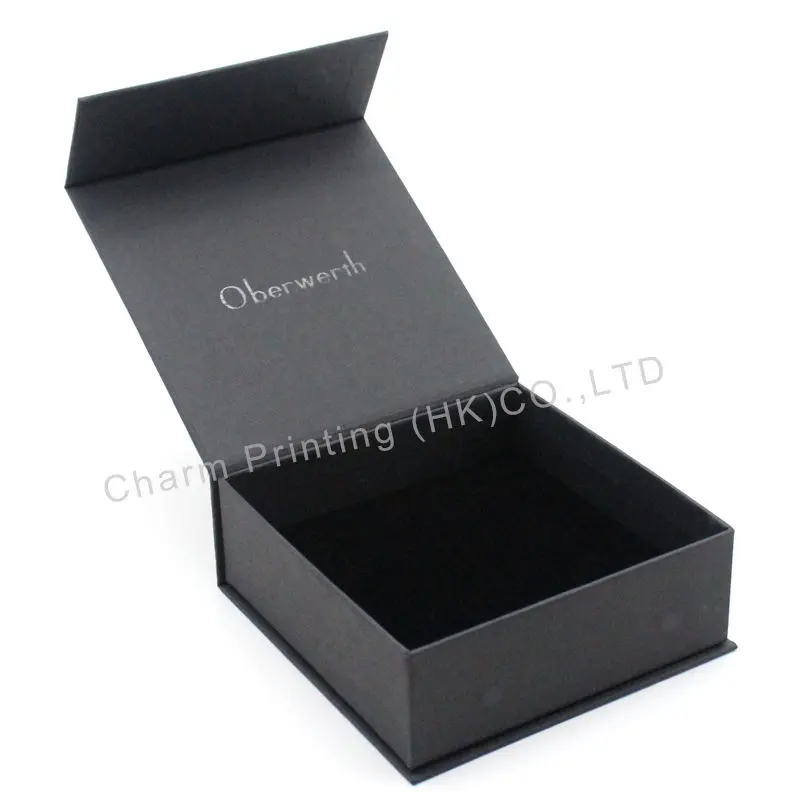 Custom Printing Foldable Black Luxury Magnet Closure Magnetic Lid Bridesmaid Gift Rigid Paper Box Packaging for Handbag Garment