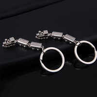 Porte-clés de train à vapeur en métal 3D Porte-clés pour hommes et femmes-Cadeau-bijoux-Petit sac-Accessoires-Porte-clés