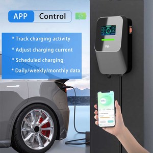 Estación de Carga para Vehículos Eléctricos de 7-22 kW con Función DLB y Balanceo Dinámico de Carga, <span class=keywords><strong>Cargador</strong></span> de Pared para el Hogar con Conector RJ11 de 7.4 kW/7 kW - Product Image 4