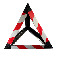 Cône de signalisation triangulaire en fer / Grand cône de signalisation avec panneau d'avertissement, robuste, 50 cm, pour chantier extérieur