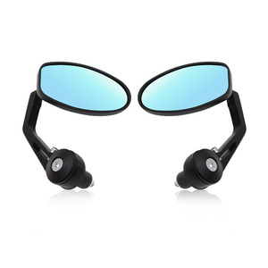 Rétroviseurs de guidon de moto en alliage d'aluminium, miroir bleu en verre, style rétro, 18cm, pour mise à niveau - Product Image 1