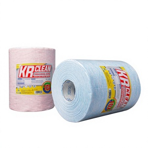 Rouleaux de chiffons industriels Krclean écologiques pour salles blanches, 30x30cm, 320 feuilles par rouleau, blancs, non tissés, usage sanitaire - Product Image 1
