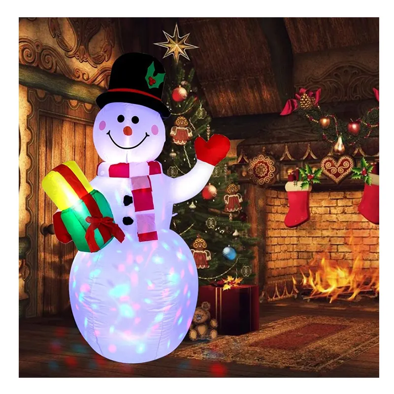 2022 Christmas Decoration Inflatable Snowman Santa Claus With LED Light Decoracao inflavel de Natal Decoracion