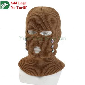 Nouveau bonnet tricoté brodé à trois motifs, écharpe et masque en coton pour le maintien au chaud - Product Image 2