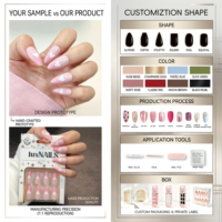 24 faux ongles à presser de haute qualité, forme carrée, motifs pois roses, chien de dessin animé, rouge uni, pour femmes, qualité salon