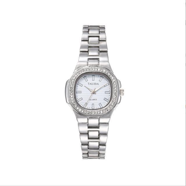 Straight-hair Alloy Steel Quartz Watch Ladies Niche Light Luxury Versatile Fashionable Simple Exquisite Glass Pointer