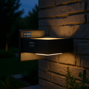 Applique murale extérieure Melboid LED en alliage d'aluminium, blanc chaud, 110-240V, IP54, pour jardin et porche, forme carrée - Product Image 2